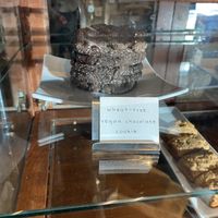 Vegan cookie on top, vegan banana nut loaf on the bottom at Sagebrush Cafe in Quartz Hill