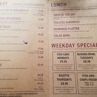 June 2018 menu at Star Anise Arts Cafe in Stroud