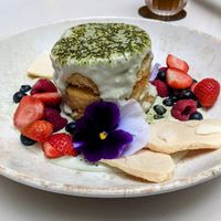 Matcha mascarpone pancakes. These were really very good indeed. at Shokupan in Nairobi