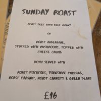 Sunday Roast Menu Jan 2025 at Brass Monkey Shore in Edinburgh