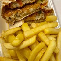 Vegan chicken wrap at Bonnington Brunch in Edinburgh