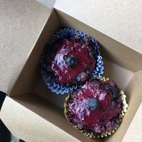 Blueberry muffins at Woodruffs Organic Cafe in Stroud