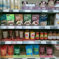 It's incredible to see whole shelves stacked entirely of vegan and vegetarian products, at Tintagel Premier Stores in Tintagel