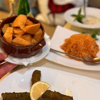 Stuffed wine leaves, Bulgur, turnip  at Stou Kir Yianni Restaurant in Omodos