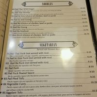 menu at Wild Ginger Thai Restaurant in Manitou Springs