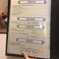 Menu offerings at Wild Ginger Thai Restaurant in Manitou Springs