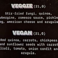 Vegetarian and vegan burger options. at El Divino in Villa De Leyva