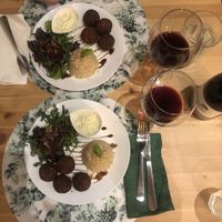 Almôndegas de soja com arroz integral   at Funghi in Albufeira