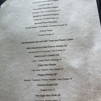 Menu  at Mirador in St Thomas