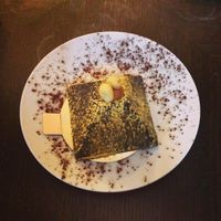 chocolate pyramid filled with peanut butter mousse  at Ohlala in Berlin