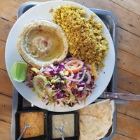 Scrambled tofu at Kebab & Falafel Time in Siem Reap