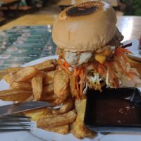 Vegan burger at Kebab & Falafel Time in Siem Reap
