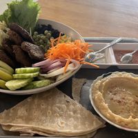 Hummus/falafel plate  at Kebab & Falafel Time in Siem Reap
