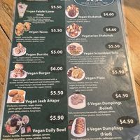 Vegan/veggie menu  at Kebab & Falafel Time in Siem Reap