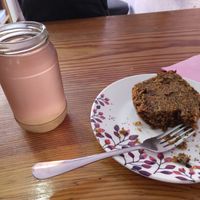 GGs homemade Tea and a slice of carrot cake at GG's Coffee House and Bagels in Pokhara