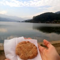 Coconut cookie at GG's Coffee House and Bagels in Pokhara