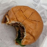 bacon plant without bacon, gouda, bacon ketchup and pickles  at Honest Burgers - Brixton in South West London