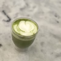 Matcha with almond milk  at Donkey Breakfast in Thessaloniki