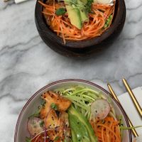 Bowl with edamame and sweet potatoes   at Donkey Breakfast in Thessaloniki