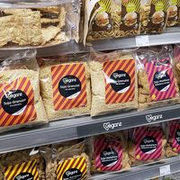 Section of dry soy products at Veganz - Prenzlauer Berg in Berlin