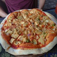 Massaman pizza at Chu Chu Thai Food & Pizza in Koh Tao