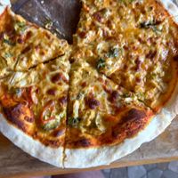 Red Curry pizza  at Chu Chu Thai Food & Pizza in Koh Tao