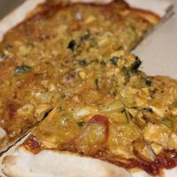 Red curry pizza   at Chu Chu Thai Food & Pizza in Koh Tao