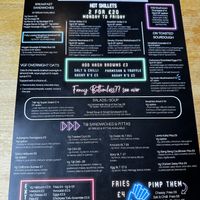 Menu choices   at T @ Hove in Hove