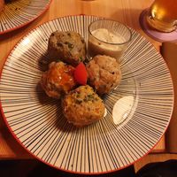 Four vegan knödel options at Fink's Südtiroler Knödelküche Zürich in Zurich