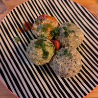 2 herbs knödel, one leek and one WOK at Fink's Südtiroler Knödelküche Zürich in Zurich