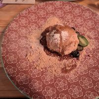 sweet vegan Zartbitter-Orangen-Knödel at Fink's Südtiroler Knödelküche Zürich in Zurich