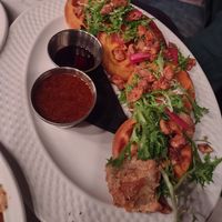 Chicken and waffles, housemade syrups at Public House in Ferndale