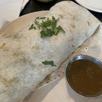 Veggie burrito with vegan sauce on the side (super spicy!)  at Verde Restaurant in Lihue