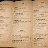 Verde menu at Verde Restaurant in Lihue