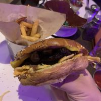 Rock ‘N’ Mooshies burger  at Hard Rock Cafe in West London