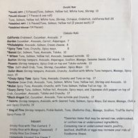 Menu at Varee  at Varee in Wilson