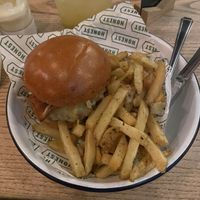 Bacon Plant Burger w/Rosemary Salted Chips  at Honest Burgers - Southbank in South East London