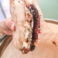 Plant based burger on an oat bun  at PLANTE Lab in Catania