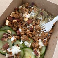 The P-Box with rice and P-Kebab at PLANTE Lab in Catania