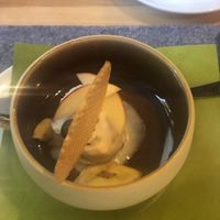 Vegan icecream with vanilla flavour  at Humboldt in Salzburg