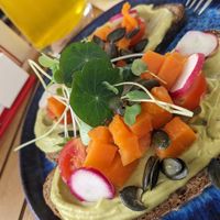 Avocado sourdough bread at Humboldt in Salzburg