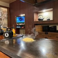 vegan pepperoncino pasta in the making at TEPPANYAKI RAI in Ninohe