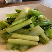 Stir-fried Vegetables with Garlic - This time they used chingensai, komatsuna, and urui. at Rontanshuka in Ninohe