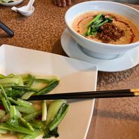 Stir-fried Vegetables with Garlic and Tan-tan Noodles with Soy Milk at Rontanshuka in Ninohe