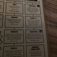 Menú  at Honest Burgers - Warren St in London