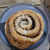 Vegan cinnamon bun  at BROD+WOLF in Hove