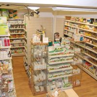 Great selection of toiletries, cosmetics and supplements downstairs at Greenlands Health Foods in South East London