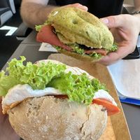 Sandwich mozzarella et sandwich faumon   at Rosebymary in Milan