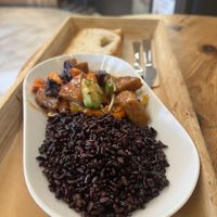 Tempeh with ricee  at Rosebymary in Milan