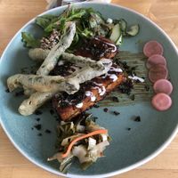 vegan ‘okonomiyaki’, really flavoursome  at River Green Restaurant in Norwich